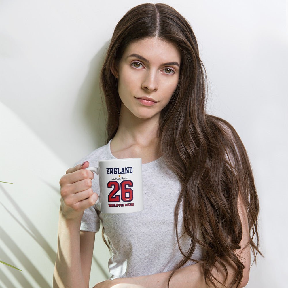 England World Cup 26 Commemorative White Glossy Mug - Chinchilla Choons